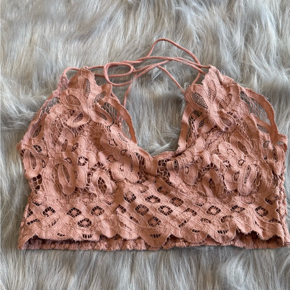 Free people bralette Top in Peach